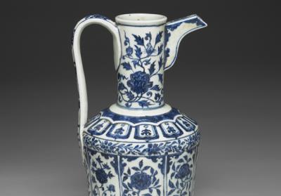 图片[2]-Ewer with flowers sprays in panels in underglaze blue, Ming dynasty, Yongle reign, 1403-1424-China Archive